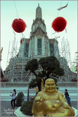 Wat Arun and happy Buddha