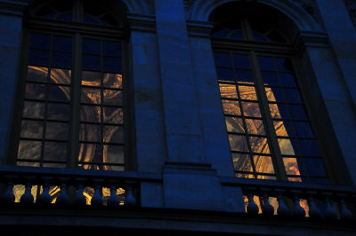 roof of grand ballroom shot from outside as darkness falls