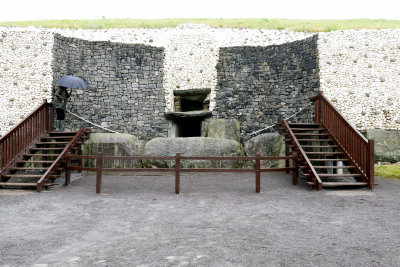 New Grange: Entrance to Neolithic Observatory on a Rainy Day