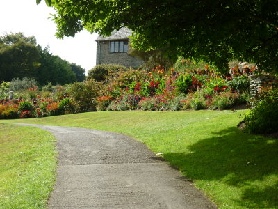 on uphill path