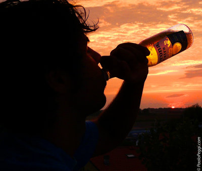 A beer at the dusk