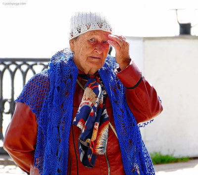 Elderly Woman Selling Laces, Yaroslavl, Volga River.