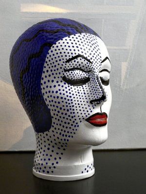 Blaue Badekappe