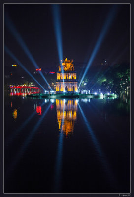 03 Lake, temple and lights. Hanoi center
