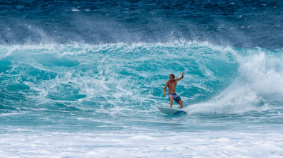 Surfer. Sunset Beach, Oahu.