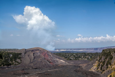 Steam Cloud. Kilauea Iki Crater.