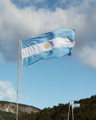 Argentine Flag. Tierra del Fuego National Park.