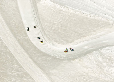 Snow Tubing. Jungfraujoch.