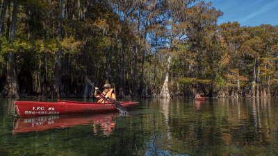 Kayaks on the Ichetucknee River