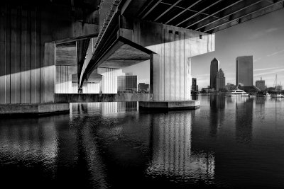 JAXscape Under the Acosta Bridge BW