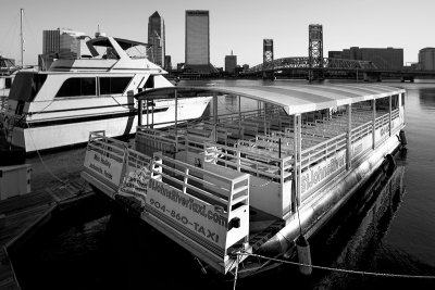 River Taxi at Rest BW