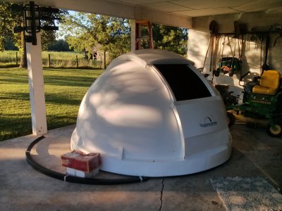 Under the car port for work.