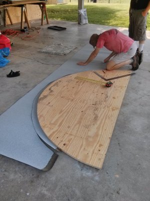 Cutting the shingles from the old template. 