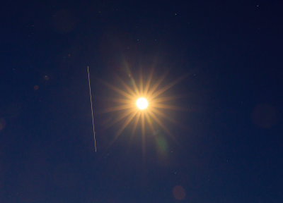 International Space Station and the Moon