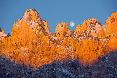 Moonset over Towers of the Virgin