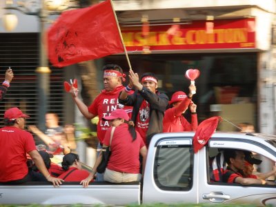 Red Shirts Demostration on Bangkok Street*Merit*