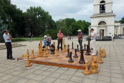 Chess game at the park