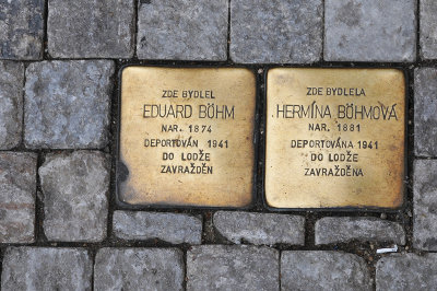 Stolperstein in memory of the jews that were murdered by the nazis 