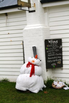 Snowman with RED bow