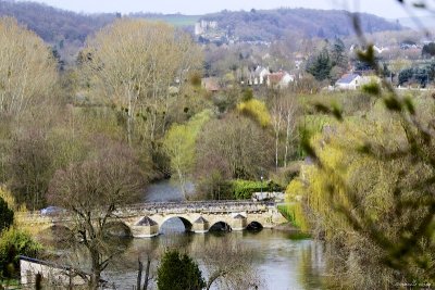 Gothic bridge across the River Loir