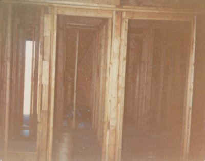 The dome interior had been designed for it to serve as a lake cabin, so these doorways and some of the internal walls had to be moved to meet our requirements.