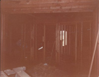 Looking north to the opening that was to be the door to the cabin.