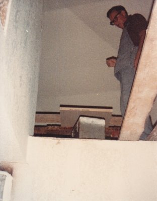 Dad thought long and hard about how to design a set of stairs to reach the loft that would meet the building code rise and run requirements, and still fit in the small space we had.