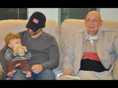Max, Seth and Great-Grandpa Joe