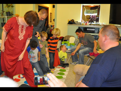 It looks more like the Hokey-Pokey at this point as the kids join in.