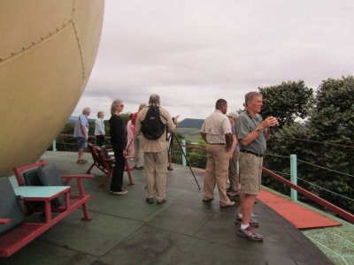 On the Canopy Tower observation deck our first morning: 
Bob, Sarah, Debbie, Kirti, Paul, Bill, Michael, Barbara, Larry