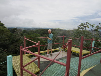 Steve on platform extending from observation deck