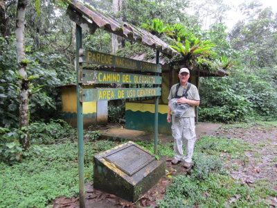 Steve at the Camino del Oleoducto sign and plaque