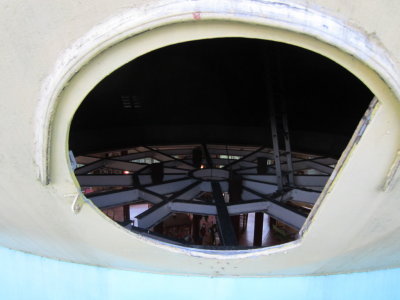 This hatch in the dome of Canopy Tower was opened to show the interior.