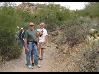 John, Pat and Steve on the trail at Saguaro National Park West