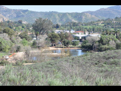 View of Kit Carson Park, CA
from the top of the hill along the path