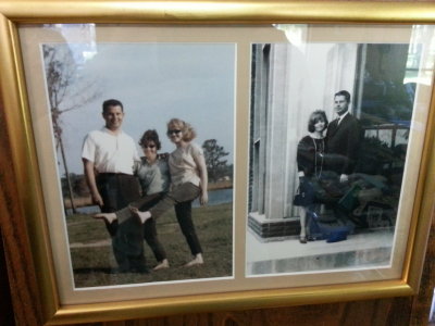 On the left, Peter, Sidny and their daughter; on the right, Sidny and Peter