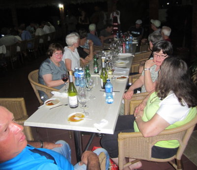Paulino, Mary, Patti, Lou (behind Patti), Marnelle, John,
Jose, Yuri, Doug, Bob, Rich, Lorraine, Renee
at dinner at Hotel Mirador, San Diego de los Banos, Cuba