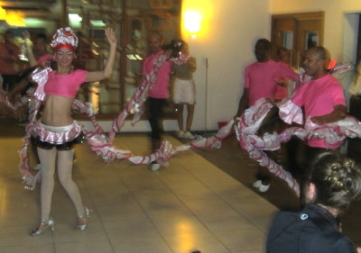 Performers providing a preview of their act
during dinner at Jardines del Rey, Cayo Coco, Cuba
March 22, 2016