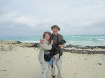 Mary and Steve on the beach at the end of the road
Cayo Paredon Grande, Cuba
Wednesday morning, March 23, 2016