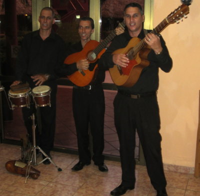 After driving the rest of the day, we were welcomed by more serenaders,
this time at our motel, La Granjita, in Santa Clara, Cuba
March 24, 2016