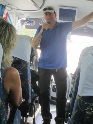 Back on the bus, returning to Havana, Cuba
Our tour leader, Yuri, preparing us for our arrival
March 25, 2016