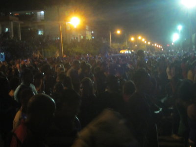 Part of the well-behaved crowd outside the fence
at the free Rolling Stone concert in Havana, Cuba
March 25, 2016