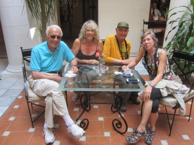 Bob, Carli, Lou and Marnelle take a break
in the lobby of the Hotel Santa Isabel where Jimmy Carter stayed
March 26, 2016