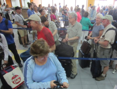 Mary, Lou, Lorraine, Richard, Patti, John
at Jose Marti Airport, Havana--going home