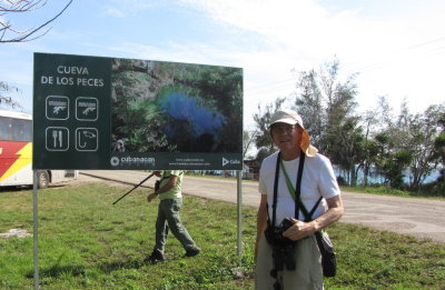 Lou at our stop at Cueva de los Peces (Cave of the Fish)
