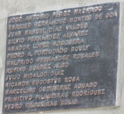 List of names of Cubans killed at the battle near Bermejas, Cuba