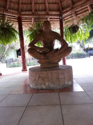 Our first stop of the morning was at another resort, Las Caneyes,
which refers to the original people of the area. There were many carvings and statues
like this one to represent the life of early inhabitants of the region.