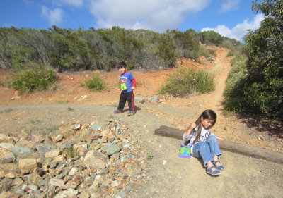 Grandma took Zeke and Devon on a longer hike up the hill.