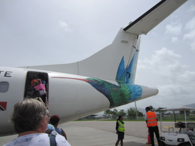 Our plane to Tobago