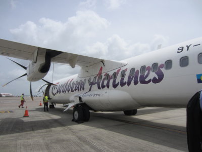 Our plane to Tobago